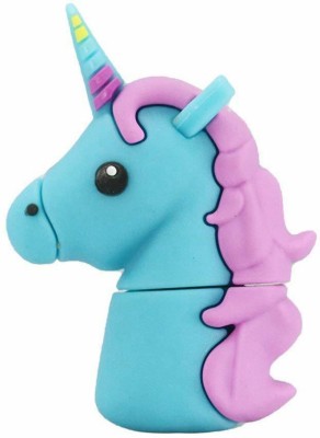 Tobo Cartoon Cute Unicorn 16GB USB Flash Drive Animal Horse Memory Thumb Stick Pendrive.(Blue & Pink) 16 Pen Drive(Blue)