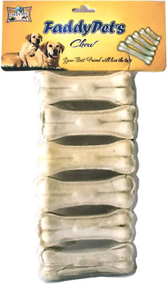 

FADDYPET 3 inch (Pack of 6pc) Natural Flavour Raw Hide Pressed Bone Dog Chew(200 g, Pack of 6)