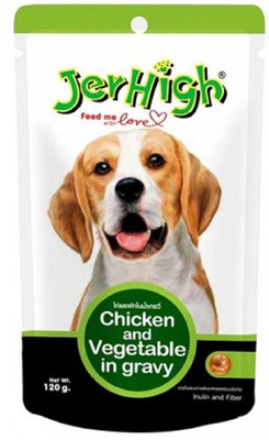 

Jerhigh Chicken and Vegetable Gravy Dog Food 120 g Wet Dog Food(Pack of 24)