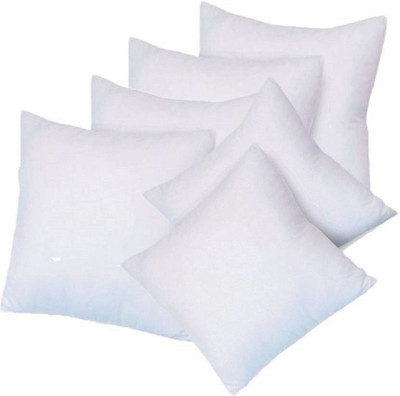 Changers Polyester Fibre Solid Cushion Pack of 6(White)
