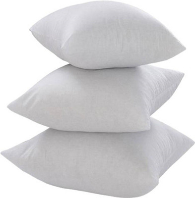 Changers Polyester Fibre Solid Cushion Pack of 3(White)