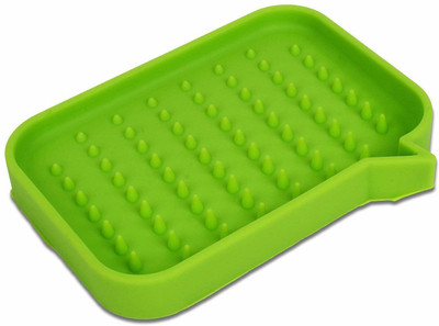 

SHAFIRE Cute Silicone Soap Dish Bathroom Toilet Plate(Green)