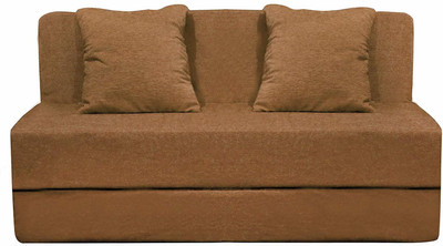Aart Store 4X6 Sofa Cums Bed Two Seater With Two Cushion Biege Color Single Sofa Bed(Finish Color - Biege Mechanism Type - Fold Out)