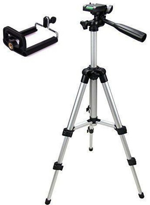 

GINNIEBABA Tripod-3110 Portable Adjustable Aluminum Lightweight Camera Stand With Three-Dimensional Head & Quick Release Tripod(Silver, Supports Up to 3200 g)