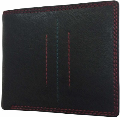 Tee Ess Men Black Genuine Leather Wallet(9 Card Slots)