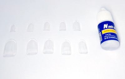 

Creative Fingers Clear False Nails 30 Pieces (3 Sets of 10) & 3G Nail Glue Clear(Pack of 30)