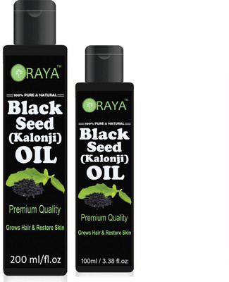

ORAYA Organics Premium Black Seed(Kalonji) oil- 100% Pure & Natural Pack of-2 Bottle(200ml+100ml)combo Hair Oil-300ML Hair Oil(300 ml)