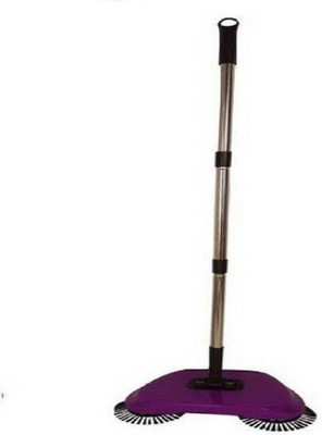 SKYFISH Original Sweep Drag All-In-One Household Hand Push Rotating Sweeping Broom Room Floor Sweeper Cleaner Dust Mop Set Cleaning Wipe Plastic Dry Broom(Multicolor, Purple)