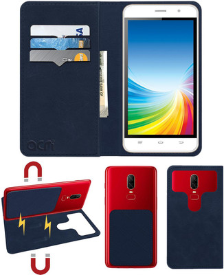 ACM Flip Cover for Intex Cloud 4g Smart(Blue, Cases with Holder, Pack of: 1)