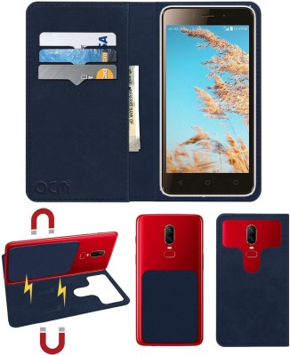 ACM Flip Cover for Lyf Wind 6(Blue, Cases with Holder, Pack of: 1)
