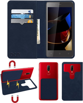 ACM Flip Cover for Swipe Elite 2 Plus 4g(Blue, Cases with Holder, Pack of: 1)
