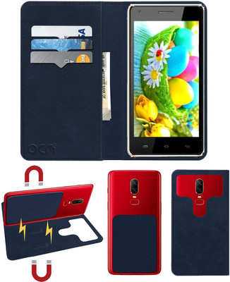 ACM Flip Cover for Spice Xlife 512(Blue, Cases with Holder, Pack of: 1)