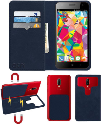 ACM Flip Cover for Swipe Konnect Plus(Blue, Cases with Holder, Pack of: 1)