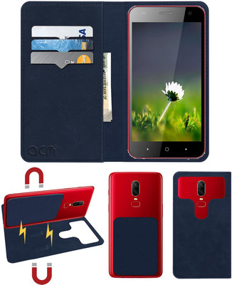 ACM Flip Cover for Swipe Konnect 5.1(Blue, Cases with Holder, Pack of: 1)