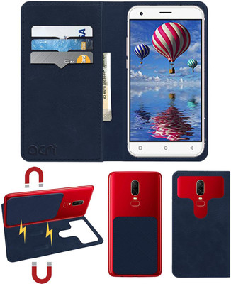 ACM Flip Cover for iVooMi Me1(Blue, Cases with Holder, Pack of: 1)