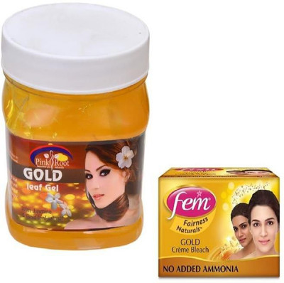 

Pink Root GOLD GEL 500GM WITH FEM GOLD BLEACH 50GM(Set of 2)