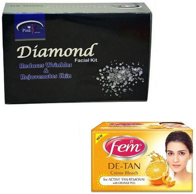 

Pink Root DIAMOND KIT 83 GM WITH FEM DE-TAN BLEACH 50GM(Set of 2)