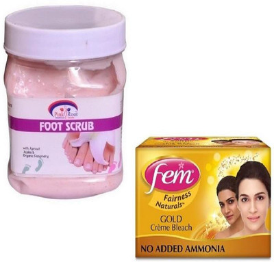 

Pink Root FOOT SCRUB 500GM WITH FEM GOLD BLEACH 50GM(Set of 2)