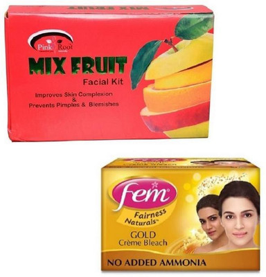 

Pink Root MIX FRUIT KIT 83 GM WITH FEM GOLD BLEACH 50GM(Set of 2)