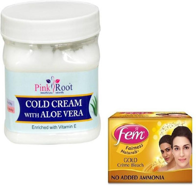 

Pink Root COLD CREAM 500GM WITH FEM GOLD BLEACH 50GM(Set of 2)