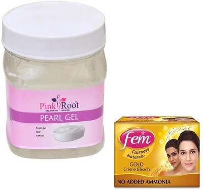 

Pink Root PEARL GEL 500GM WITH FEM GOLD BLEACH 50GM(Set of 2)