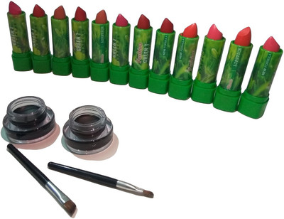

Miss Boss 12 green lipstick and eyeliner combo pack of 2(Set of 2)