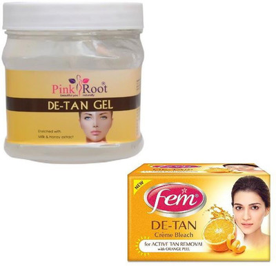 

Pink Root DE-TAN GEL 500GM WITH FEM DE-TAN BLEACH 50GM(Set of 2)