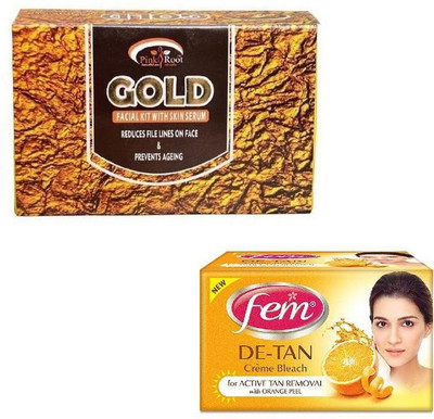 

Pink Root GOLD KIT 83 GM WITH FEM DE-TAN BLEACH 50GM(Set of 2)