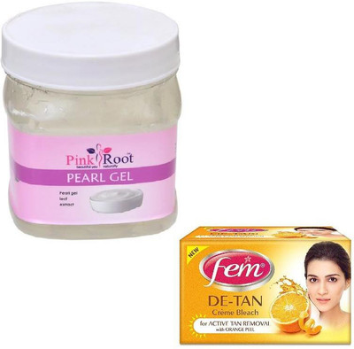 

Pink Root PEARL GEL 500GM WITH FEM DE-TAN BLEACH 50GM(Set of 2)