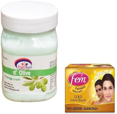 

Pink Root D OLIVE CREAM 500GM WITH FEM GOLD BLEACH 50GM(Set of 2)