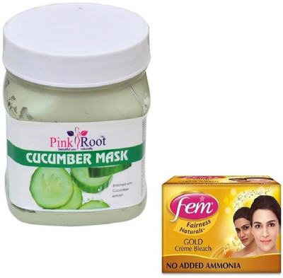 

Pink Root CUCUMBER MASK 500GM WITH FEM GOLD BLEACH 50GM(Set of 2)