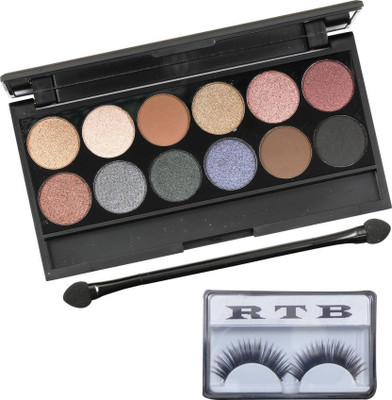 

RTB combo Professional Eye Shadows Palette-705-01 20 g (Multicolor) with false eyelash(Set of 2)