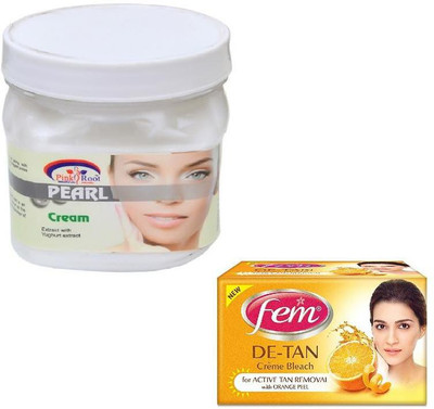 

Pink Root PEARL CREAM 500GM WITH FEM DE-TAN BLEACH 50GM(Set of 2)