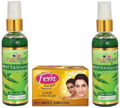 

Pink Root NEEM FACE WASH 2 PCS WITH FEM GOLD BLEACH 50GM(Set of 3)
