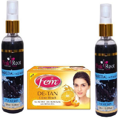 

Pink Root CHARCOAL FACE WASH 2 PCS WITH FEM DE-TAN BLEACH 50GM(Set of 3)