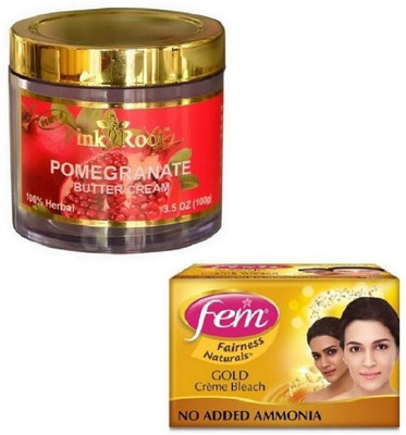 

Pink Root POMEGRANATE SCRUB 100GM WITH FEM GOLD BLEACH 50GM(Set of 2)