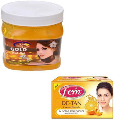 

Pink Root GOLD GEL 500GM WITH FEM DE-TAN BLEACH 50GM(Set of 2)