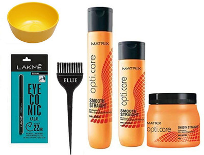 

ellie Hair Brush, Opti Care Smooth Straight Spa,shampoo big,Small Shampoo,Eyeconic Kajal,Bowl(Set of 6)
