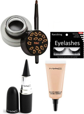 

ravishing Eyelashes, Stick kajal & Select cover up concealer & gel eyeliner(Set of 4)