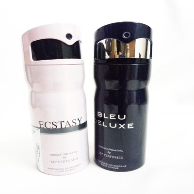 

PARFUMDELUXE ECSTASY AND BLEU DELUXE Deodorant Spray - For Men & Women(400 ml, Pack of 2)