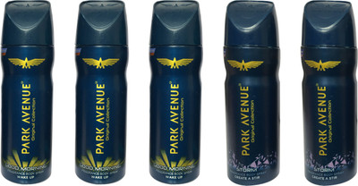 

Park Avenue GOOD MORNING & STORM ( PACK OF 5) Deodorant Spray - For Men(150 ml, Pack of 5)