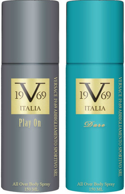 ITALIA VERSACE PLAY ON AND DARE DEODRANT COMBO 150ml Body Spray - For Men & Women(300 ml, Pack of 2)