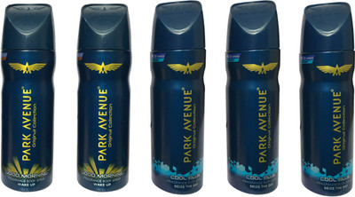 

Park Avenue 2 GOOD MORNING & 3 STORM ( PACK OF 5) Deodorant Spray - For Men(150 ml, Pack of 5)