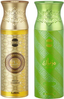 

Ajmal Aatifa & Mizyaan Deodorants Deodorant Spray - For Men & Women(200 ml, Pack of 2)