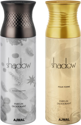 

Ajmal ShadowHim & ShadowHer Deodorants for Men pack of 2 Deodorant Spray - For Men & Women(400 ml, Pack of 2)
