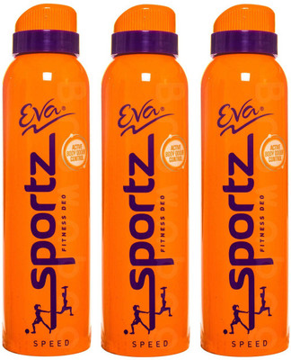 

EVA Sportz Deo Speed Set of 3 ( 125 ml X 3 Pc ) Deodorant Spray - For Men & Women(375 ml, Pack of 3)