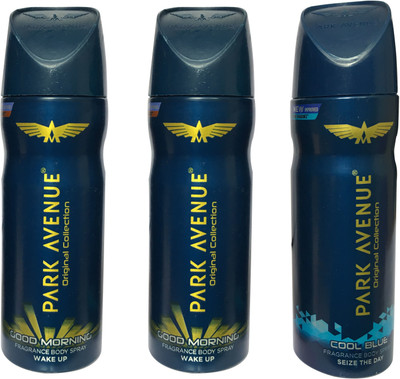 

Park Avenue 2 GOOD MORNING & 1 STORM ( PACK OF 3) Deodorant Spray - For Men(150 ml, Pack of 3)