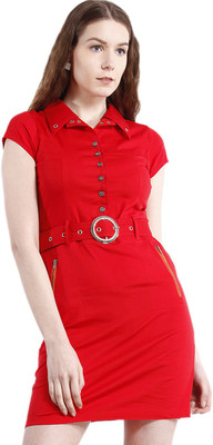 

Peptrends Women' Fit and Flare Red Dress