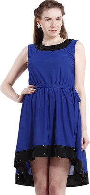 

Peptrends Women's Fit and Flare Blue Dress