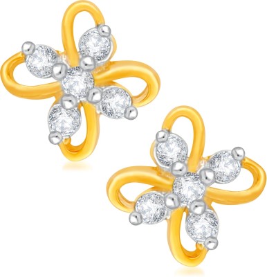 mahi Enchanting Floral Designer CZ Stud Earrings Cubic Zirconia Alloy Stud Earring